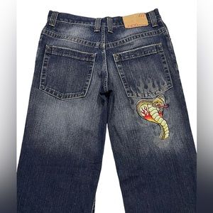 VINTAGE |Y2K| JNCO| PREMIUM| SNAKE EMBROIDERY|
JEANS 
Size: Men's US 30 / EU 46